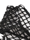 Black Knee Length Sexy Hollow Out Sheer Mesh See-Through Cocktail Party Dress for Women Detail View