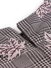 Gray Retro Half Sleeve Pleated Fit and Flare Tea Length Wear to Work Dress for Women Detail View