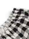 Black Plaid Scoop Neckline Short Sleeve Dress Printed Valentines Day Dress for Women Detail View
