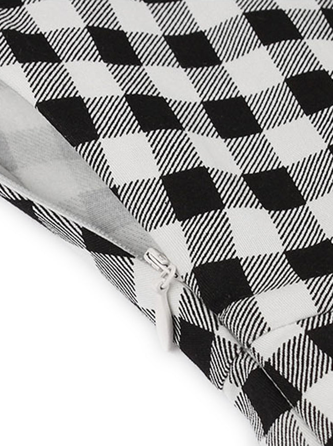 Cotton Short Sleeve Plaid Above Knee Length Sexy Bodycon for Women Going Out Dress