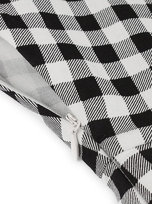 Cotton Short Sleeve Plaid Above Knee Length Sexy Bodycon for Women Going Out Dress