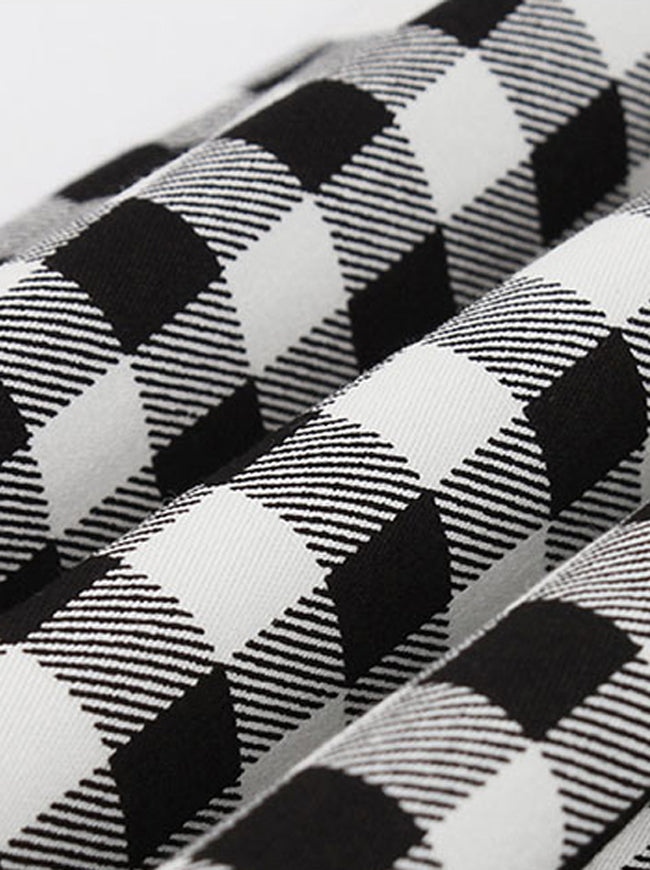 Black Vintage Pattern Round Neck Fit Flare A Line Special Occasion Dress Detail View