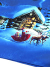 Blue Merry Christmas Adult Vintage Family Knee Length Snowman Party Dress Detail View