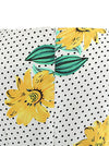 Colorful Vivid Floral Printed Pin Up Style Yellow Garden Picnic Tea Party Dress for Women Detail View