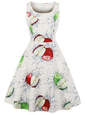 Vintage Scoop Neck Sleeveless A-line Cocktail Party Dress Main View