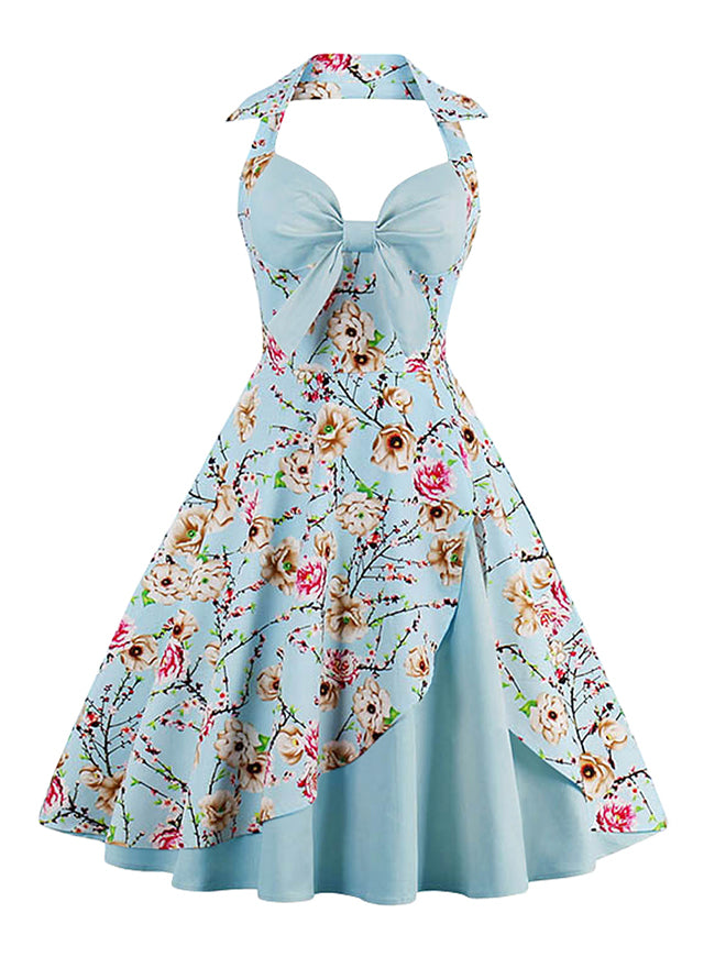 Sexy Casual Summer Floral Print Cocktail Swing Dance Dress