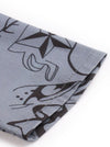 Purple Black Floral Patchwork Lovely Pleated A-Line Business Casual Midi Dress Detail View
