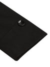 Tea Length Decor Buttons Pleated Fit and Flare Style Bridesmaid Cocktail Black Dress for Women Detail View