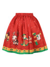 Colorful Christmas Element Pattern A-Line Short Puffy Cosplay Costumes Skirts for Women Back View