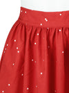 White Polka Dots Fit and Flare Style Casual School Mini Skirt for Women Detail View