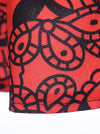 Black Red Fashion Comfy Pattern Printed Fancy Skater Holiday Party Midi Dress For Women Detail View