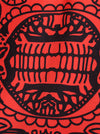 Adult Totem Printed Empire Waist A-Line Swing Halloween Cocktail Party Dress Black Detail View