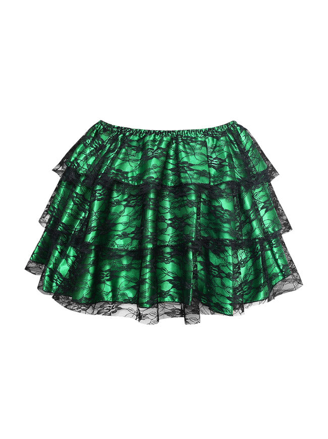 Steampunk Floral Lace Tutu Skirt Layered Dancing Petticoat Main View