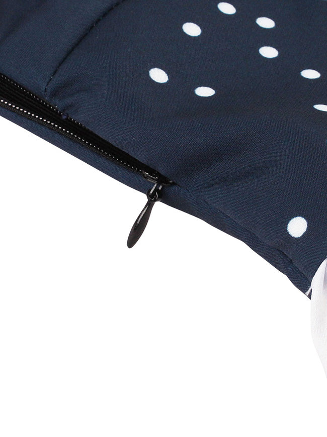 Sleeveless A-Line Christmas Pattern Knee Length Plus Size Short Casual Skater Dress Detail View