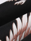 Black Elegant Round Neck High Waisted Cap Sleeve Fit and Flare Picnic Party Above Knee Length Dress for Women Detail View