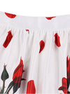 Vintage Floral Full Circle Flared Retro Skirts Cocktail Skirt for Women Detail View