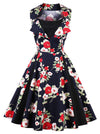 Retro Style Cocktail Party Vintage Floral Bridesmaid Dress