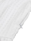 Vintage Hollow Out Tea Length White V Neck Sleeveless Wedding Party Dress White Detail View