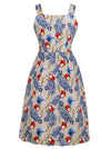 Vintage Cocktail Blue High Waist Knee Length Evening Spaghetti Strap Prom Dress Detail View