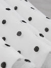 Classy Round Neck Polka Dot Mesh Tea Length Valentines Day Dresses for Women Detail View