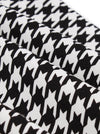 Elegant Houndstooth Short Sleeve Swing Party Dress with Pocket