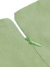 Elegant High Waist Light Green Cocktail Beautiful Going Out Tea Length A-Line Dress Detail View