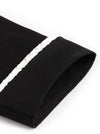 Elegant Black Half Sleeve with Cuffs Striped Sailor A-Line Formal Knee Length Cocktail Dress Detail View