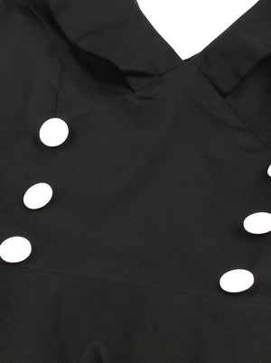 Elegant 1950s Vintage V Neck Sleeveless Swing Cocktail Dress