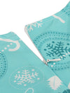 Vintage Christmas Pattern Short Sleeves Tea Length Spring Garden Dress for Women Detail View