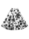 Vintage Knee Length Flare Floral A Line Pleated Skirt Main View