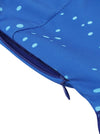 Blue Printed Skater Floral A-Line v-Neck Christmas Print Flare Dress Detail View