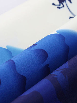Blue Sleeveless Polyester Tank Spandex Polyester Floral Sundress Cotton Dress Deteil View