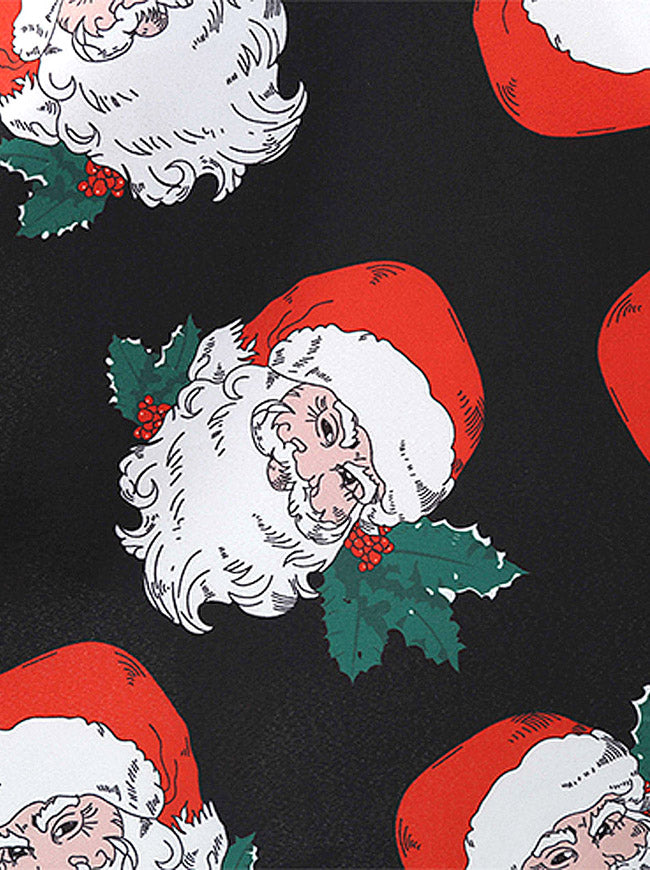 Red Fashionable Xmas Santa Sleeveless Slim Fit Knee Length Swing Cocktail for Women Detail View