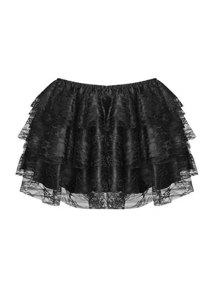 Gothic Floral Lace Tutu Skirt Layered Dancing Petticoat Main View