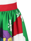 Green Christmas Gift A-Line High Waist Snowflake Cosplay Costumes Skirts for Women Detail View