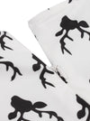 Vintage Retro Style High Waisted Vintage Printed A-Line Black Halloween Dress for Women Detail View