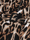 Vintage Half Sleeve Leopard Print Flare Wear to Work Dress Belt