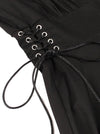 Halloween Black Elegant Retro Tea Party Swing A-Line High Waist Dress Detail View