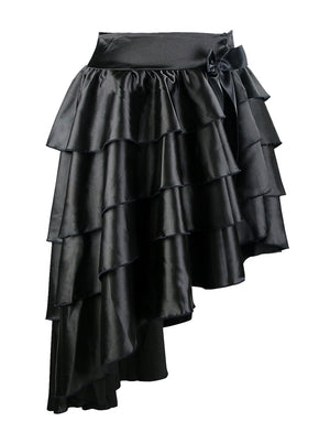 Womens Gothic Style Ruffle Short Tango Latin Asymmetrical Ballroom Dance Dress Main View