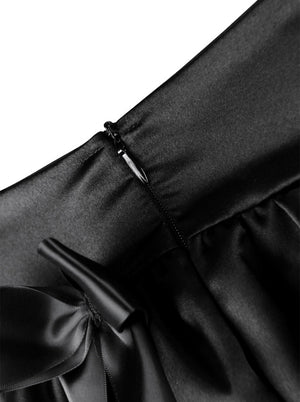 Black Casual Fashion High Low Pirate Style High Low Skirt for Women Detail View