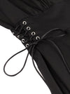 Halloween Black Elegant Retro Tea Party Swing A-Line High Waist Dress Detail View