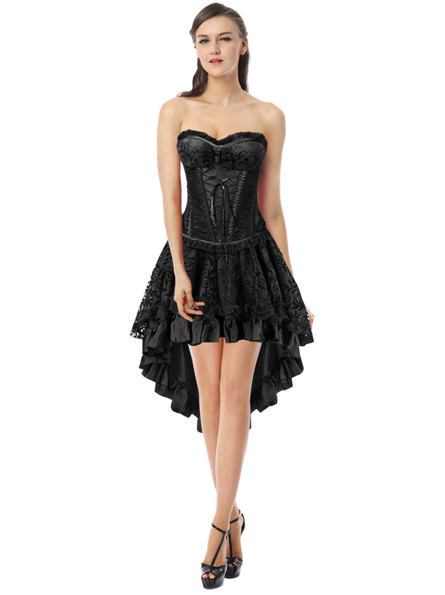 TWILIGHT Burlesque Costume Corset Black Swan Cosplay Feather Corset Gothic  Steampunk Dress -  Canada