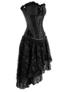 Sexy Masquerade Steampunk Gothic Burlesque Costume Corset with Hi Low Skirt Set