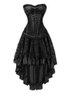 Sexy Masquerade Steampunk Gothic Burlesque Costume Corset with Hi Low Skirt Set
