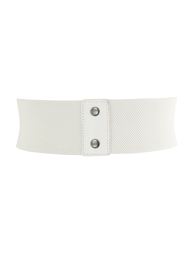 White Gothic Steampunk Waspie Boho Satin Tie Belt Fashion Renaissance Corset Belt For Women Back View