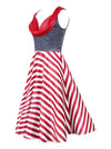 Fashion Sleeveless Vintage Style Cocktail Party Striped Dress