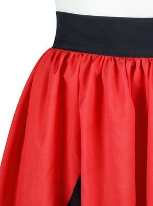 Red Fashion Christmas Holiday Skater Skirt 3D Digital Short Pleated Cocktail Skirt for Women Detail View