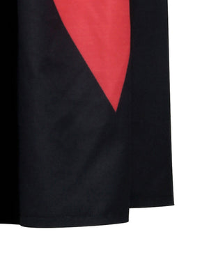 Black Red Vintage Elastic Waist Printed Skater Christmas Holiday Knee Length Skirts Detail View