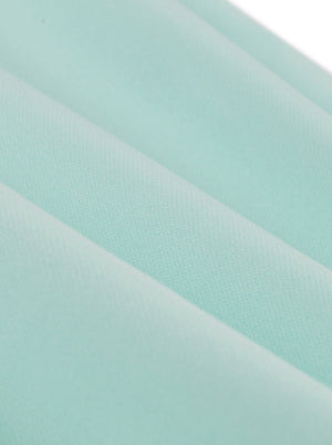 Slim Fit Wedding Vintage Retro Tea Light Green Button Up Classic Midi Dress Detail View