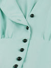High Waist Tea Length Christmas Holiday Full Circle Swing Cocktail Party Dress Detail View